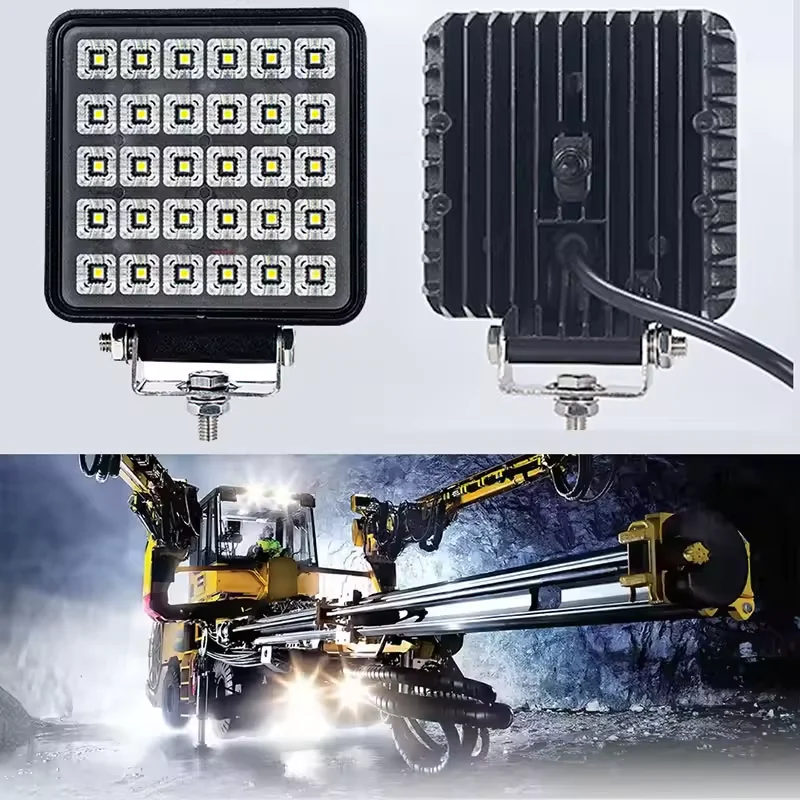 

1pc 30W LED Flood Light 4inch Square High Brightness Work Light Waterproof Switch for Excavator Arm Truck Modified Headlight