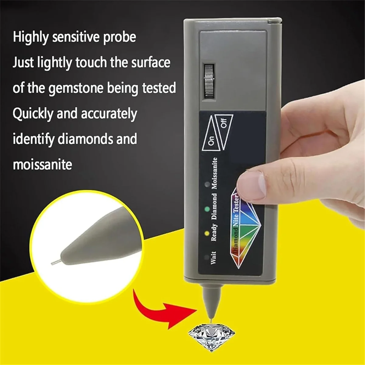 A79G Diamond Tester Pen, LED Indicator,Quick Warm-Up,for Testing Diamonds and Moissanite,Practical Jewelry Tool US Plug