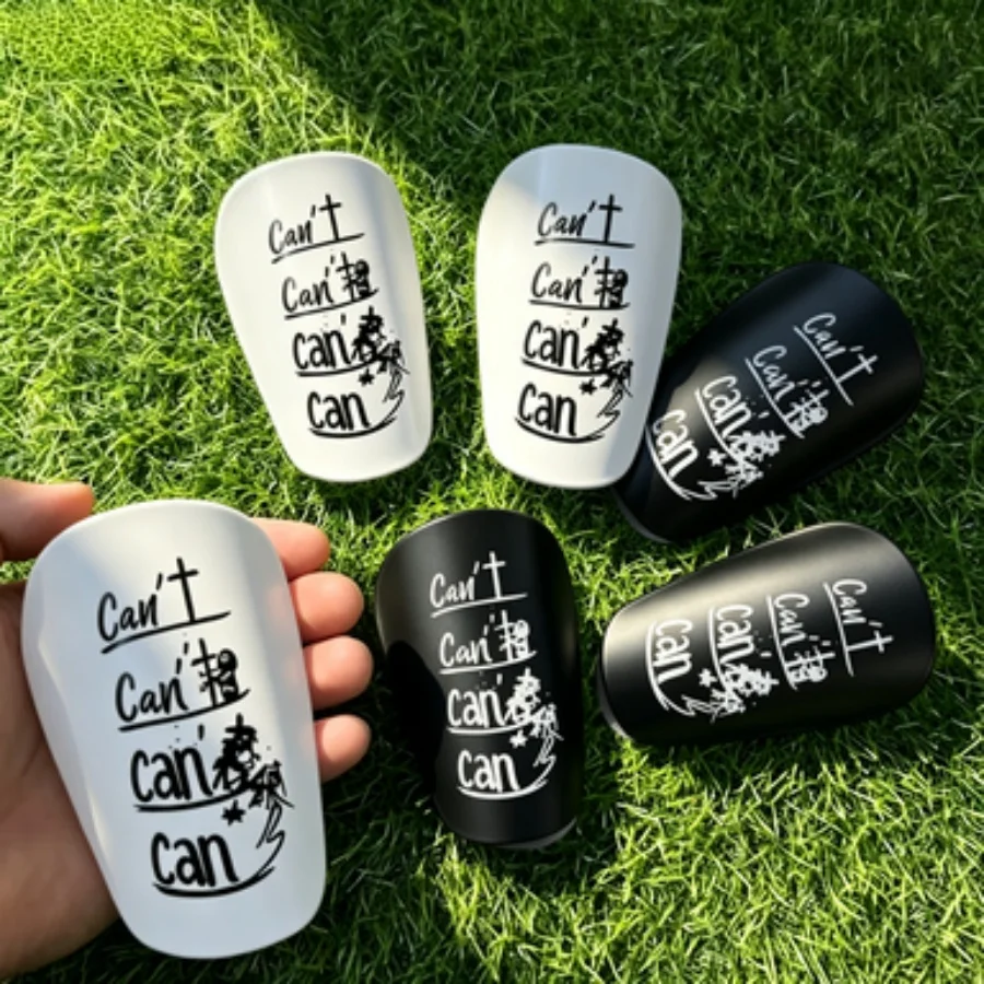 New 1Pair Mini Soccer Shin Guards Graffiti Print Football Pads Lightweight Calf Protective Plates for Adults Soccer Training