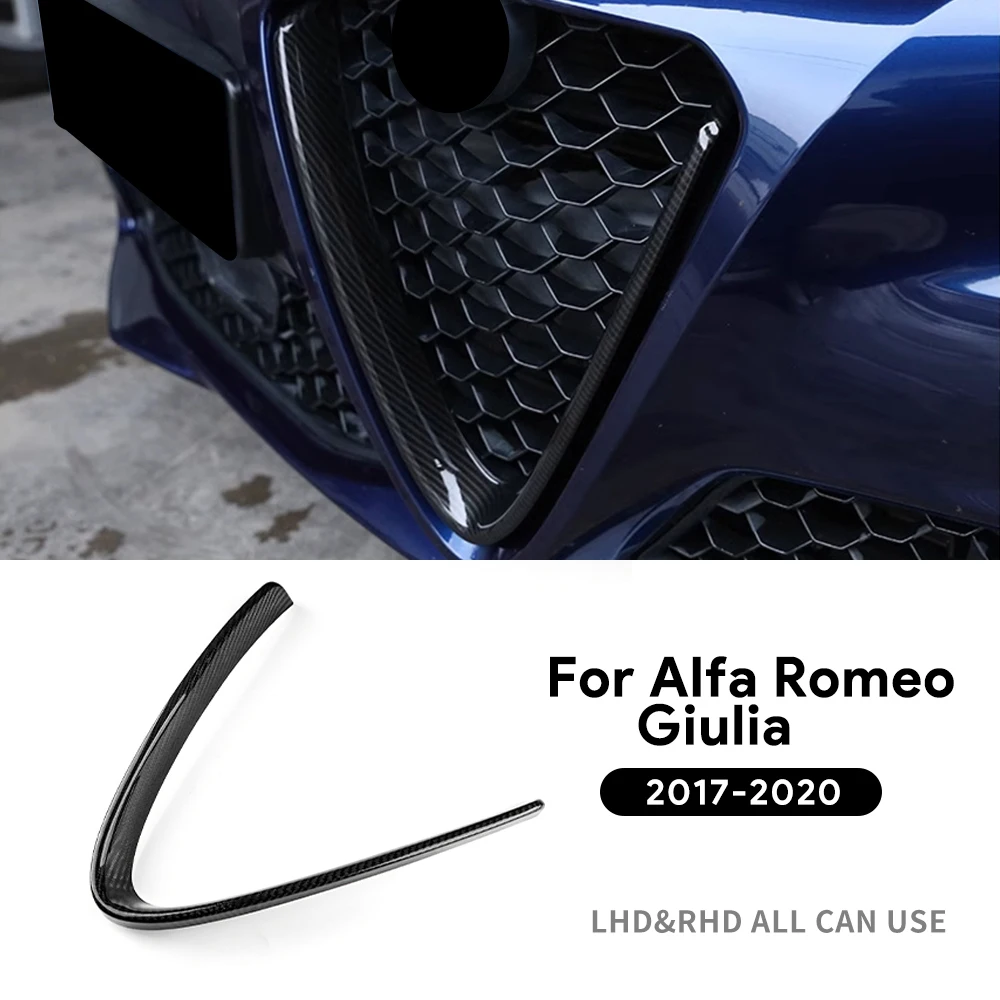 

Dry Carbon Fiber For Alfa Romeo Giulia 2017 2018 2019 2020 2021 2022 2023 Front Grill Decoration Frame V Shape Frame Accessories