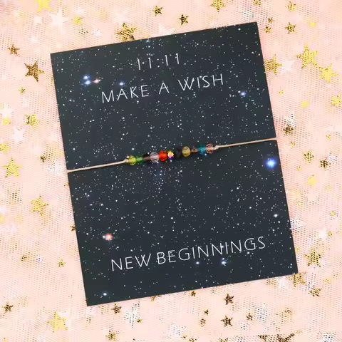 New Beginnings 11:11 Wish Bracelet Multicolored Mineral Stone Bracelet Natural Stone Bracelets Women Men Friendship Luxury Gift