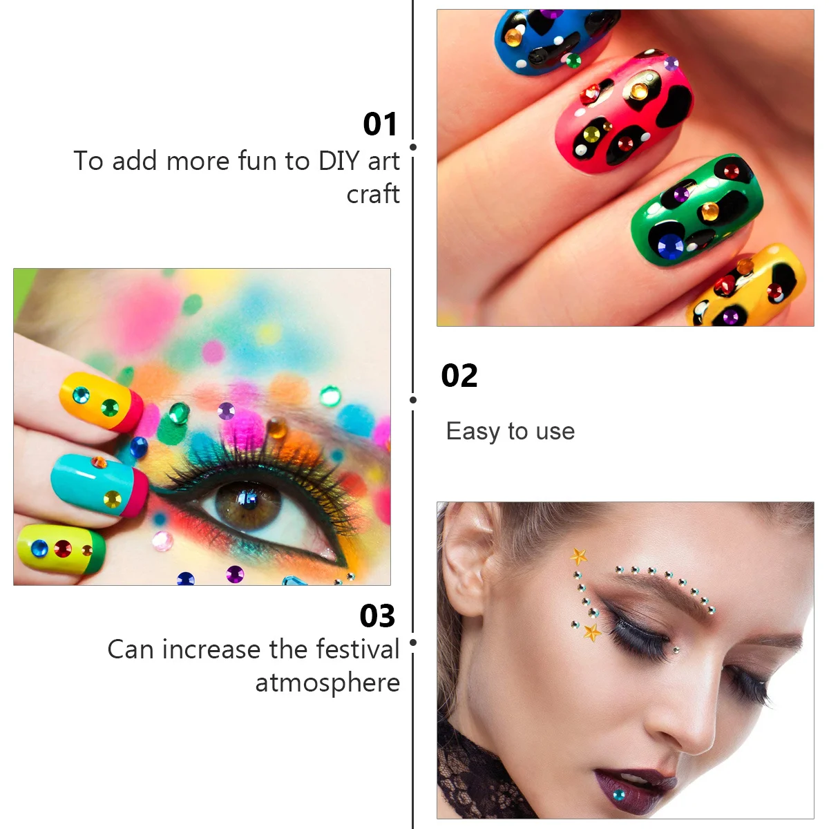 Crystal Rhinestone Stickers Self Adhesive Acrylic Decals For Diy Craft Decor Multi Shape Colorful Gems Sticker Scrapbook