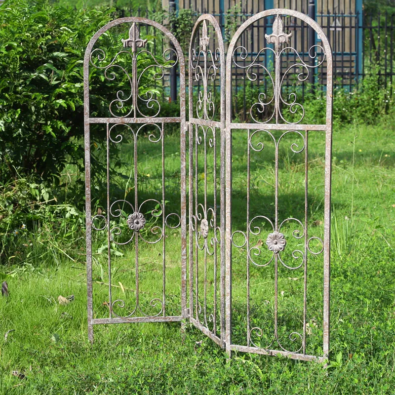 European wrought iron vine climbing frame flower stand fence bracket rose plant courtyard garden partition outdoor garden fence