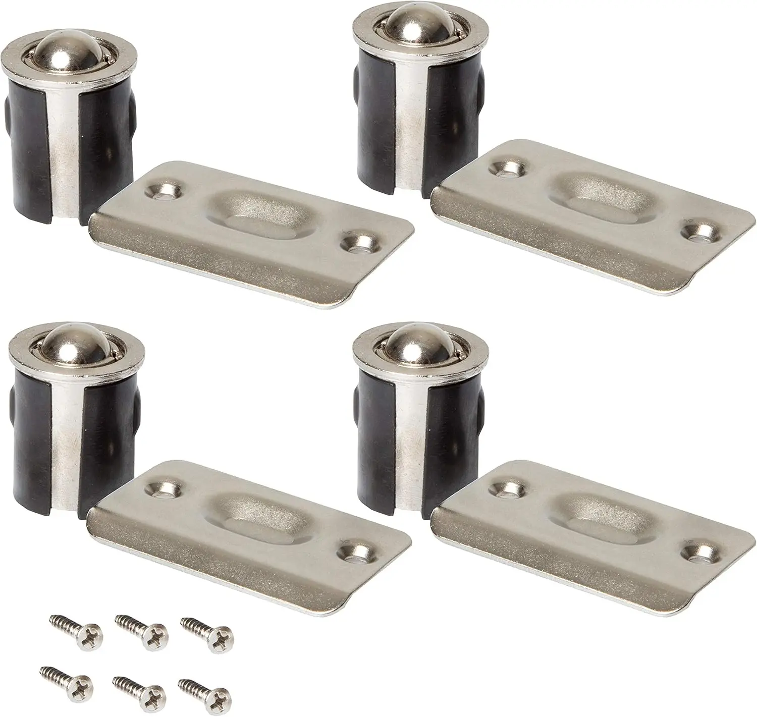 

Satin Nickel Ball Catch for Closet or Cabinet Doors, 4 Pack, Smooth & Quiet Operation