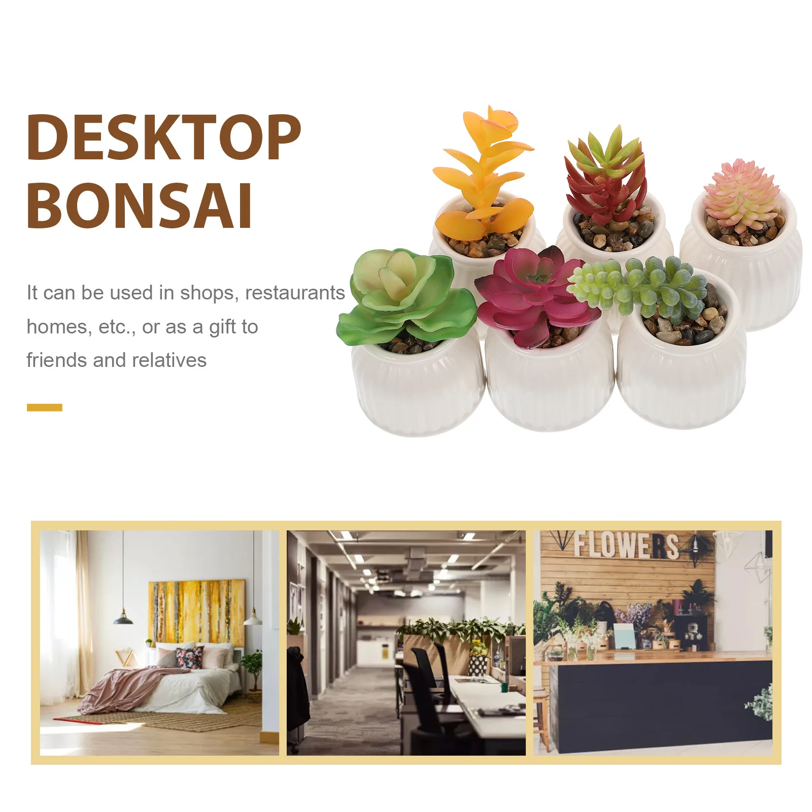 

6Pcs Simulated Succulent Plants Artificial Succulent Plant Decor Small Potted Plants Ornament Home Office Decoration