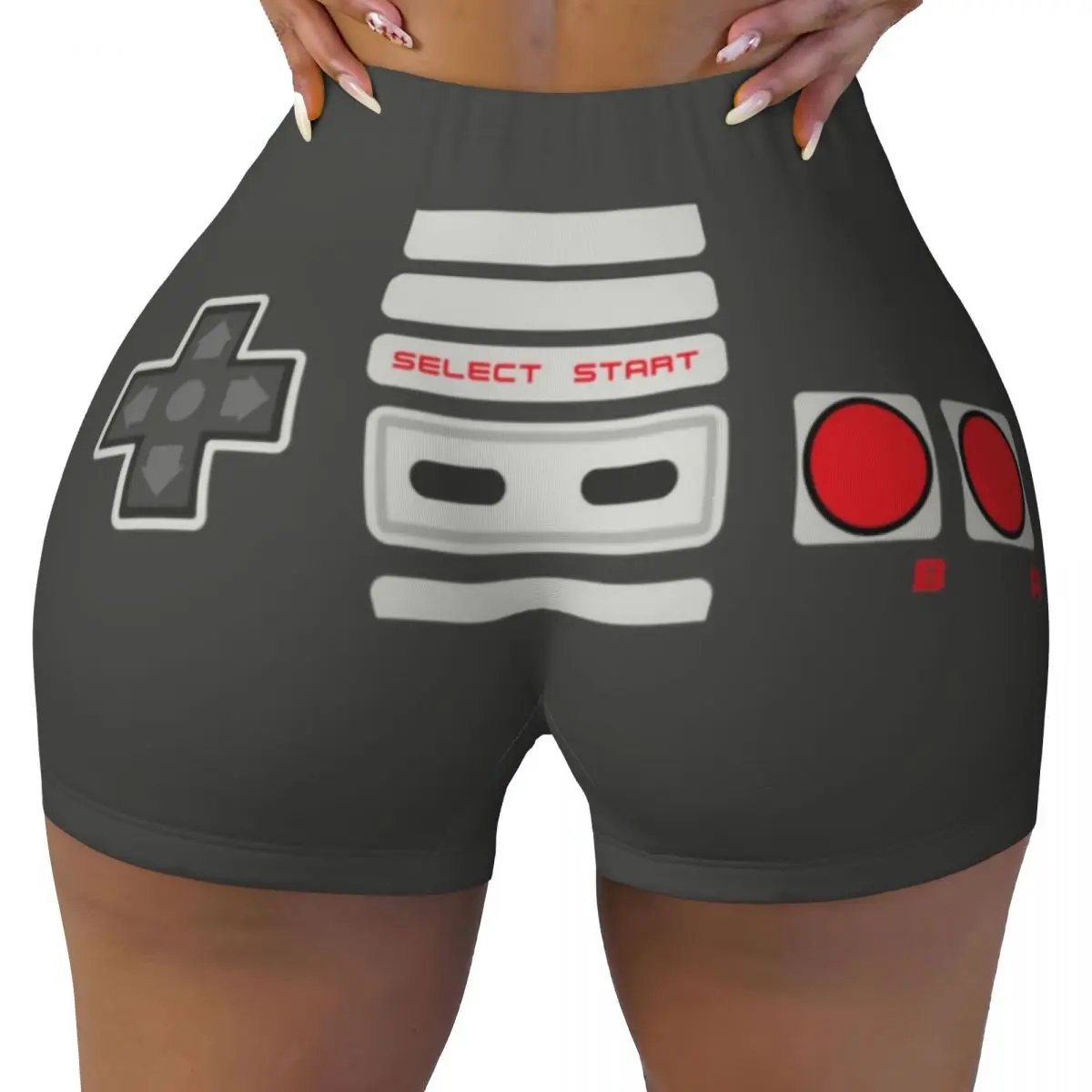 Custom Vintage Video Gamer Gaming Controller Gym Running Volleyball Shorts for Women Gamer Lover Workout Yoga Shorts