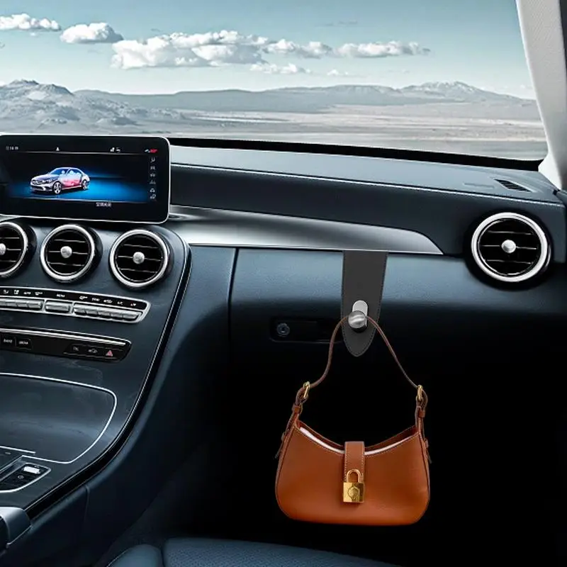 

Car Co-Pilot Organizer Co-Pilot Auto Glovebox Hook Holder Leather Material Organizer Hanger For Storing Handbags Umbrellas