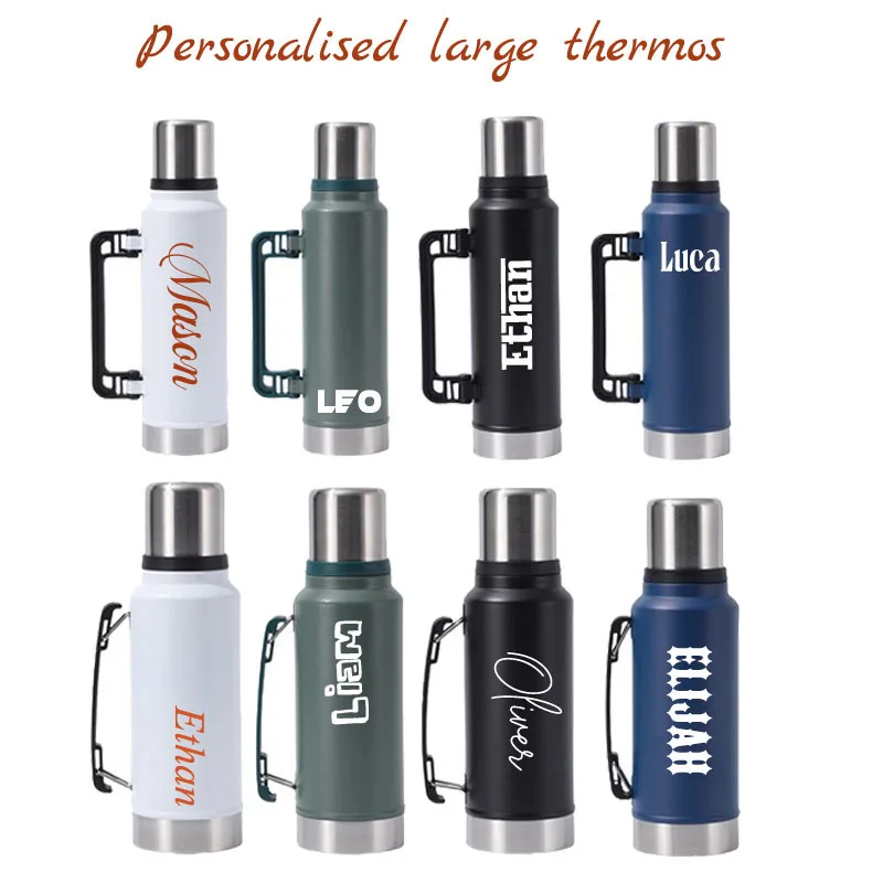 

Portable Handle Cycling Water Bottle, 304 Stainless Steel Large Capacity Thermos for Outdoor Sports Hiking Travel 1000/1400ML