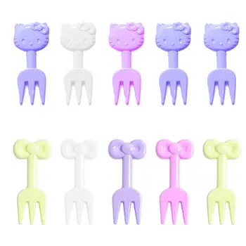 Sanrio Hello Kitty Ovocné vidličky - 10 ks roztomilých průhledných dezertních vidliček, jednorázové párty svačinky pro dětské narozeniny 8 nejlepší prodej Kryt demonstrace Sanrio - №8