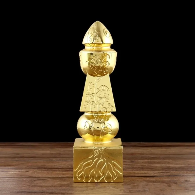 

8" 5 Element Pagoda with Tree of Life feng shui Brass statue lucky