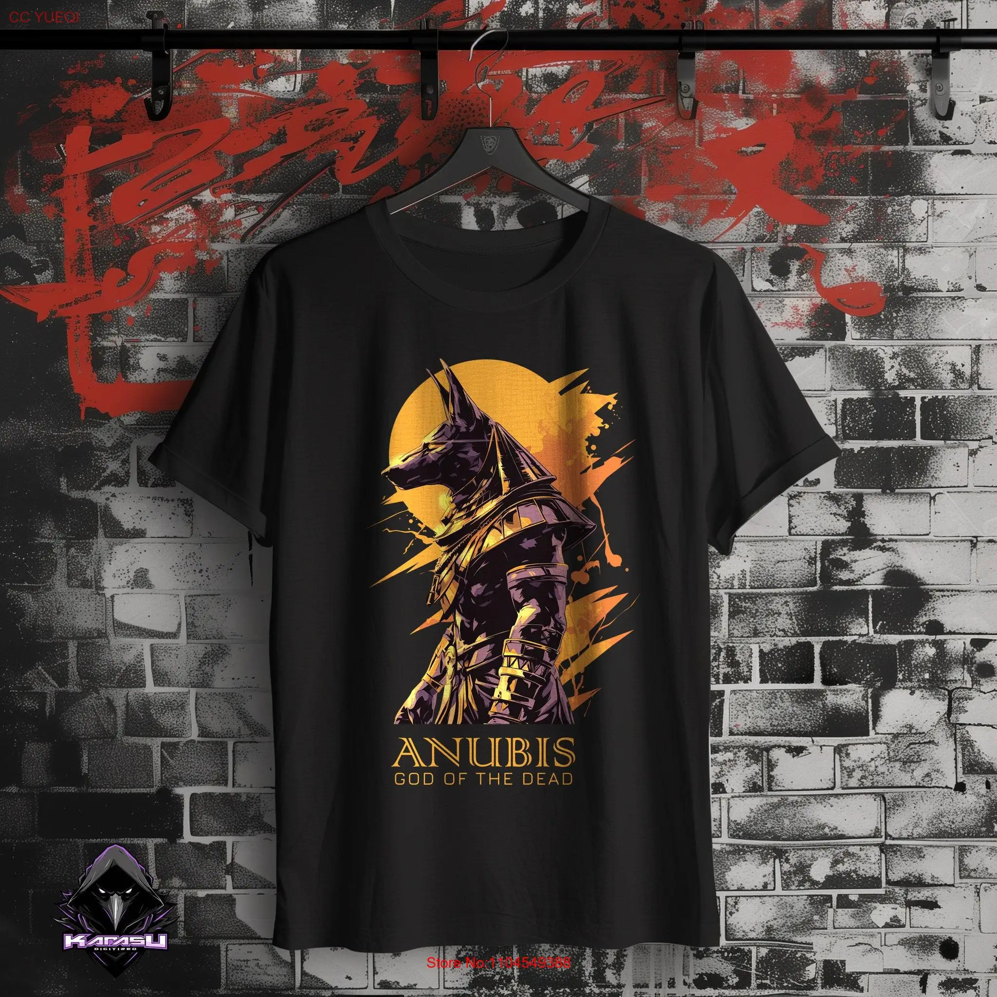 Anubis t-shirt dieu égyptien mythologie t-shirt du désert jackal morts manches longues ou courtes
