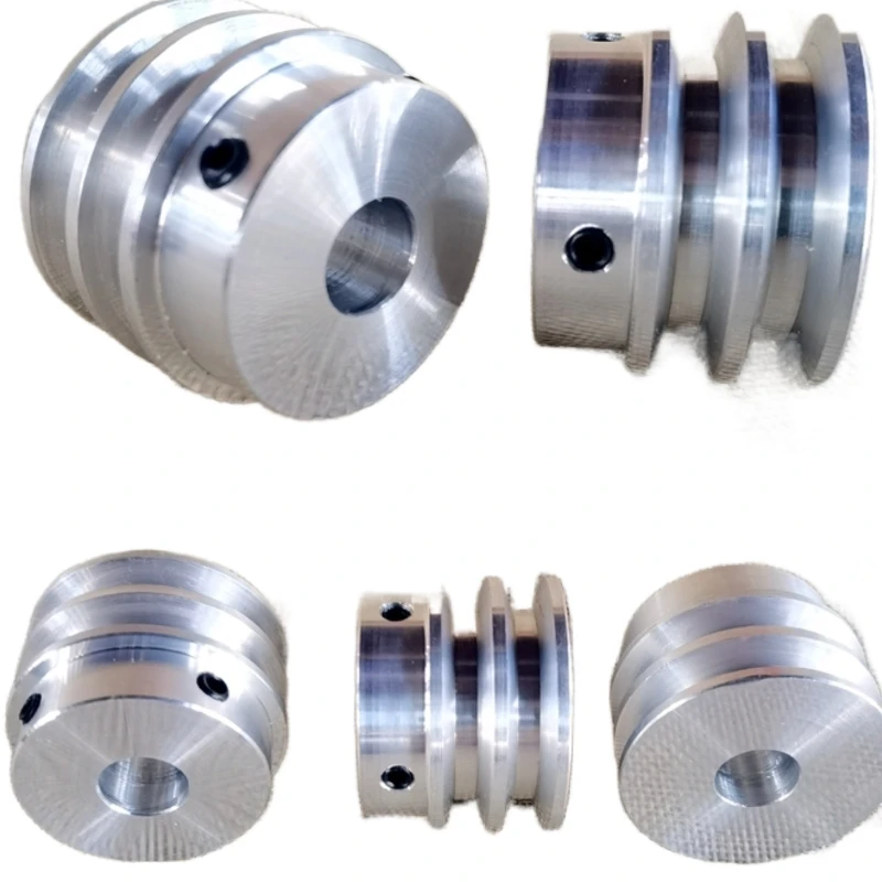 2pcs OD:40mm Aluminum Alloy Double Groove Pulley Lathe Spindle Pulley V-groove for 6mm PU Round Belt