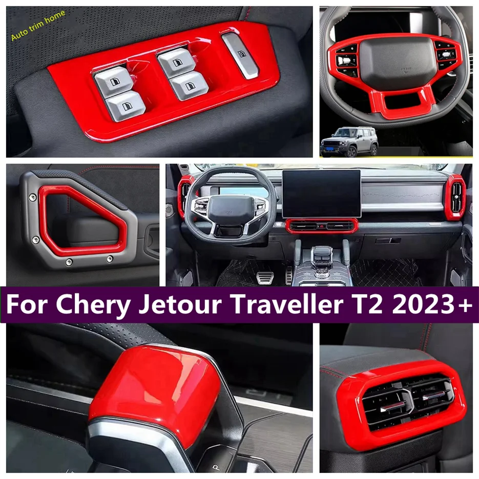 

Window Lift Gear Shift Head Steering Wheel Air Conditioning Vent AC Outlet Cover Trim Fit For Chery Jetour Traveler T2 2023 2024