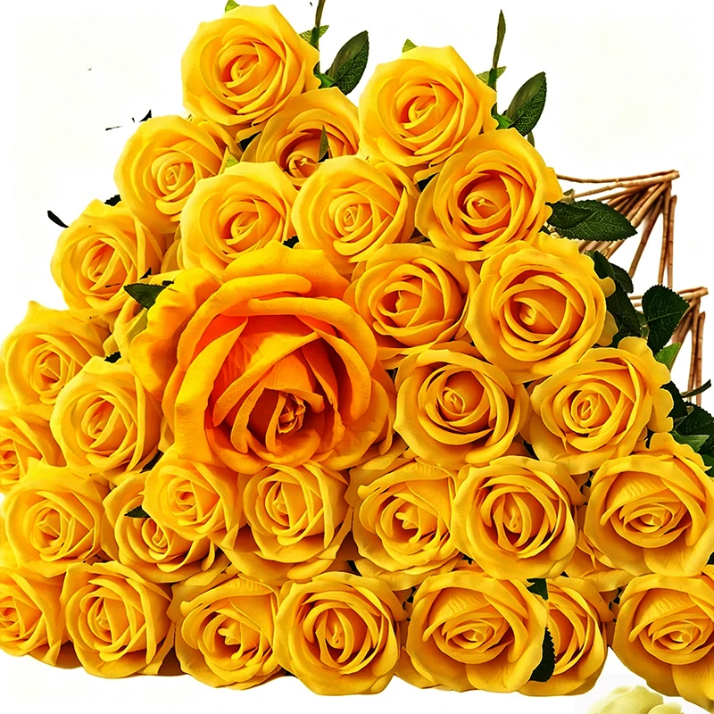 50 Stück künstliche Rosen aus Samt, fühlen sich echt an, künstliche Rosen, Blumen für Valentinstag, DIY, Hochzeitsstrauß, Party, Heimdekoration