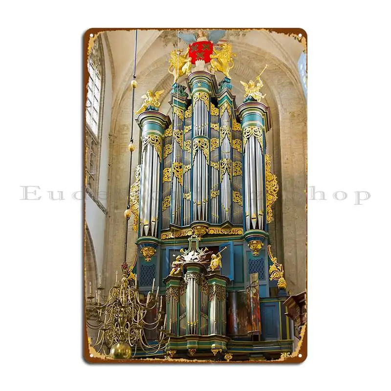 Breda Cathedral Organ Vertical Metal Sign Wall Decor Pub Print Club Wall Mural Tin Sign Poster