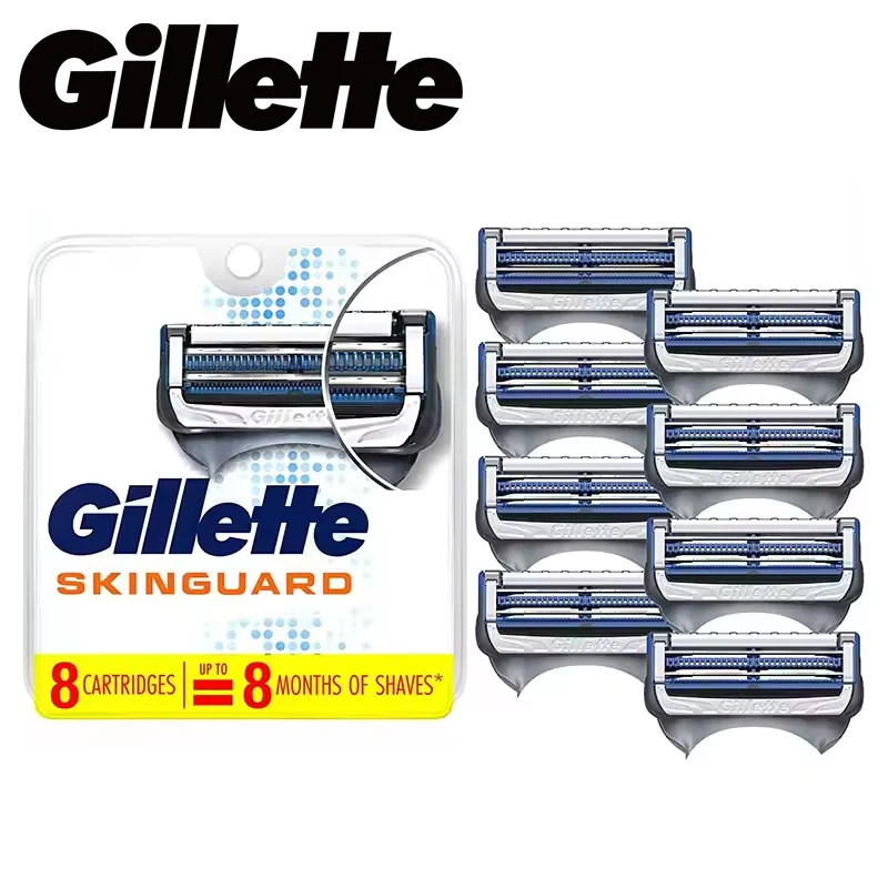 ג'ילט סקין גארד - סכיני גילוח לגברים, 2 להבים לעור רגיש, להחלפה, ראשי גילוח מקוריים של ג'ילט