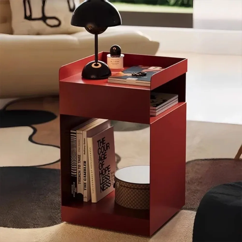 Minimalist Metal Coffee Tables Creative Side Table Bedroom Bedside Tables Movable Storage Edge