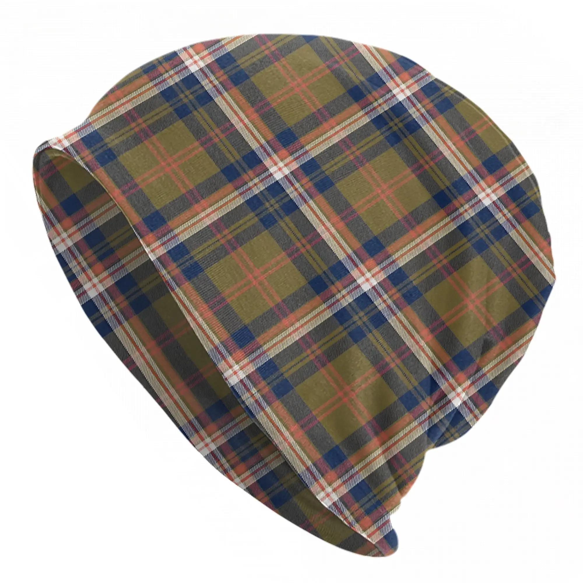 Castlecroft Tartan  Bonnet Hat Vintage Street  Skullies Beanies Hats Unisex Warm Head Wrap Cap