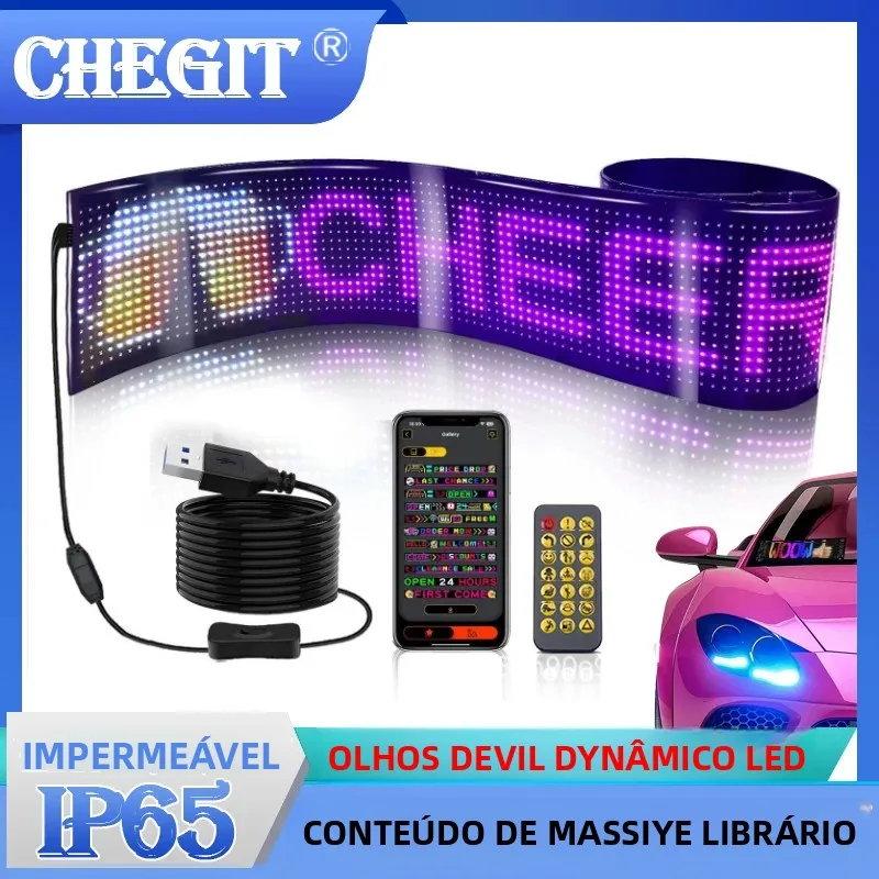 Painel de pixel de matriz de led, olho de caminhão, bluetooth, aplicativo, painel de pixel de matriz, luz noturna, diy, programável, flexível para loja de carro, bar de hotel