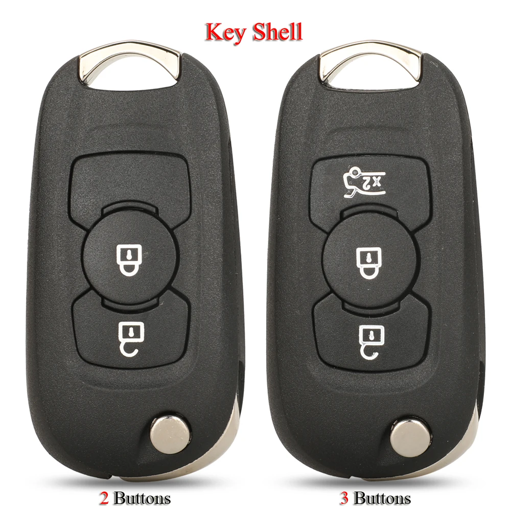 jingyuqin Folding Car Key Shell For Opel Vauxhall Astra K Buick Verano Excelle GT 2/3Buttons Original Flip Case Replacement