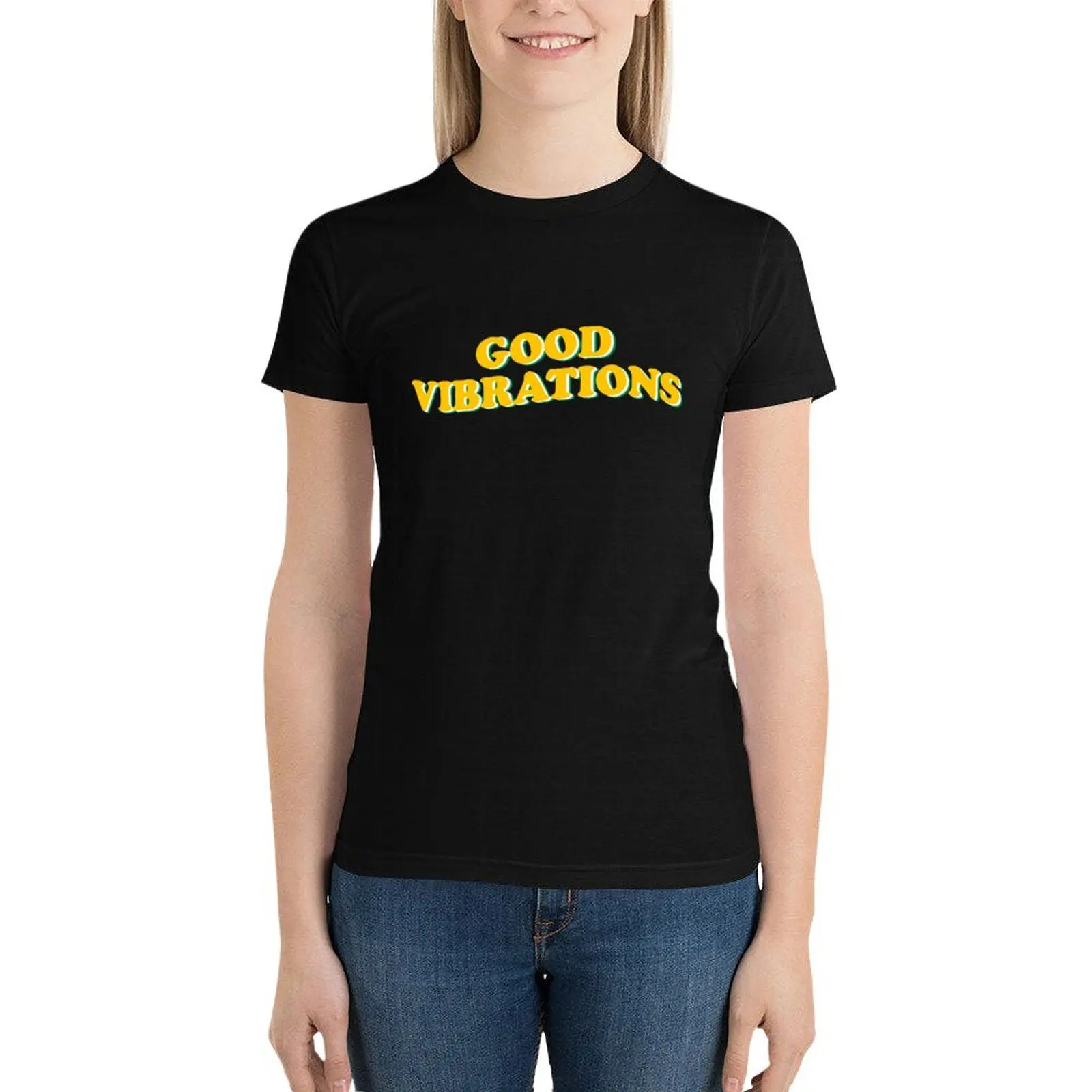 

Good Vibrations T-Shirt aesthetic clothes hippie clothes plus size tops Top Women