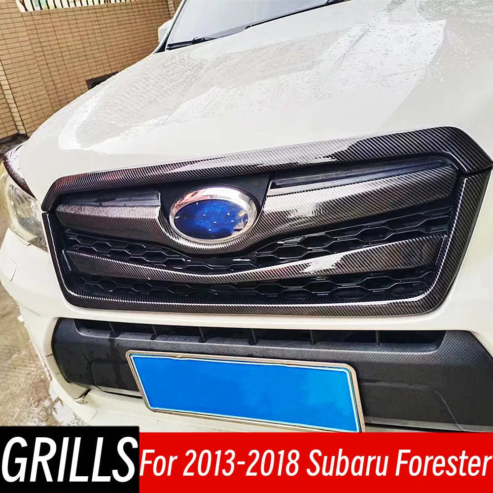 

3Pcs/Set For Subaru Forester 2013-2018 Racing Grills Black Carbon Grille Air Intake Styling Car Exterior Tuning Accessories Part