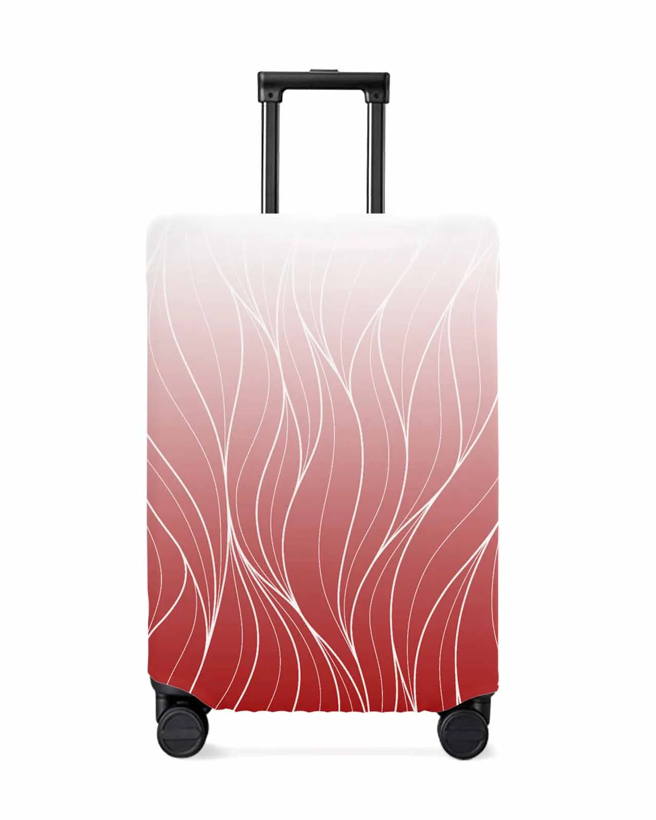 

Red Gradient Line Texture Stretch Suitcase Protector Baggage Dust Case Cover For 18-32 Inch Travel