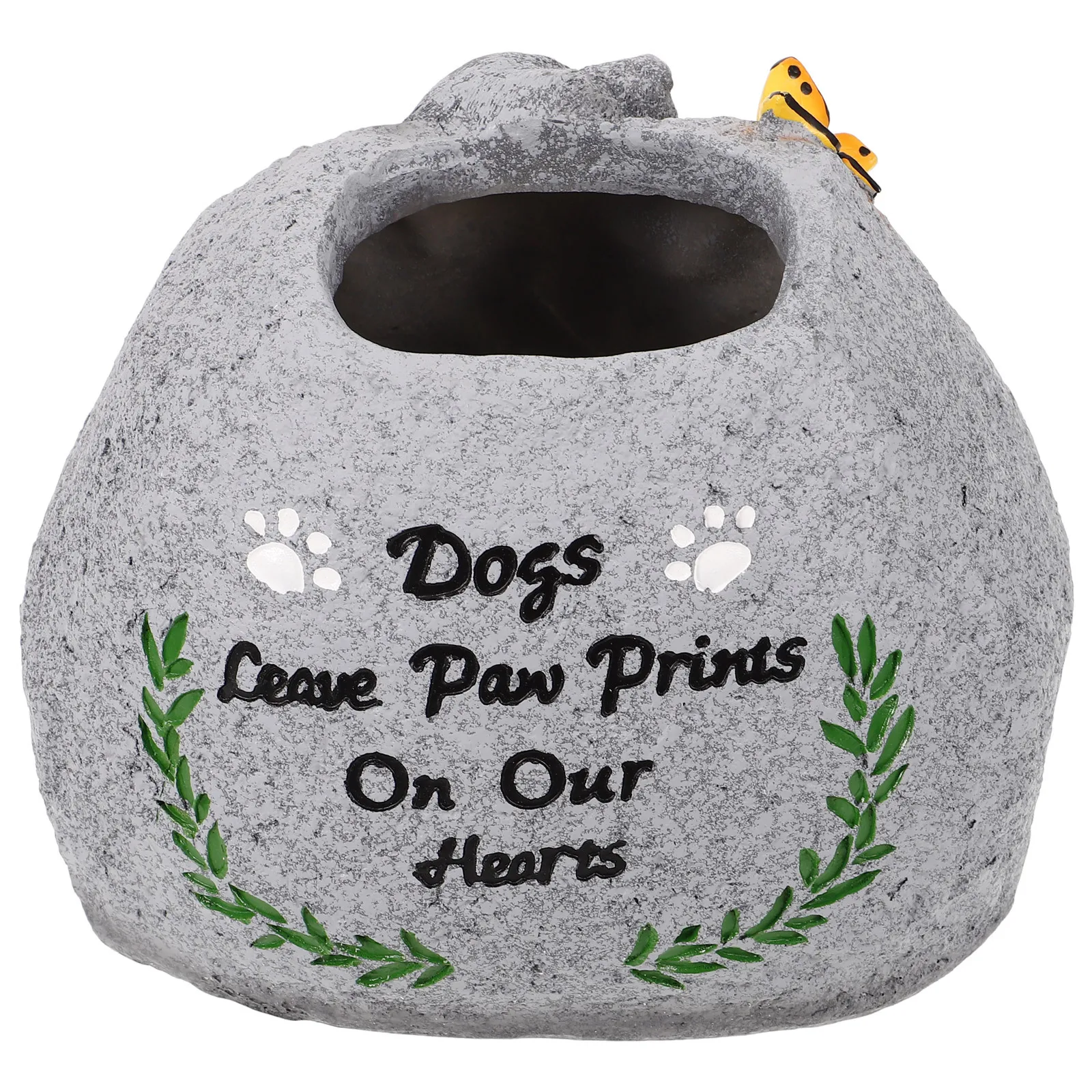 

Dog Memorial Resin Flower Pot Elegant Pet Tombstone Garden Plant Pot Weather Resistant Dog Grave Marker Decoration