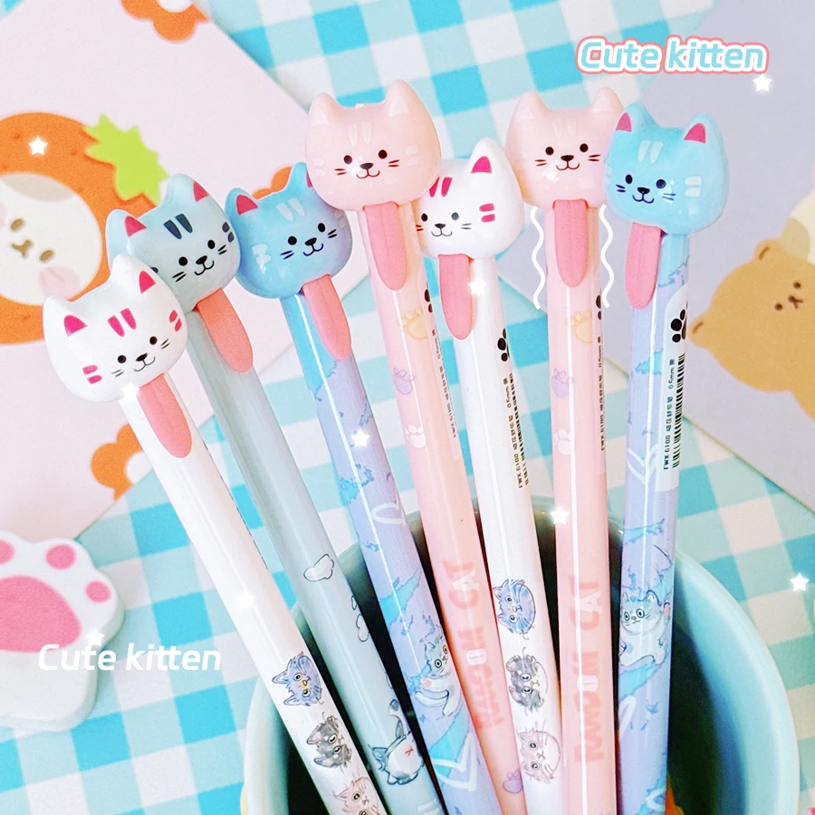 

Aesthetic stationery school accessories stationery supplies cute pen kawaii stationery Writing pen cat gel pens School supplies