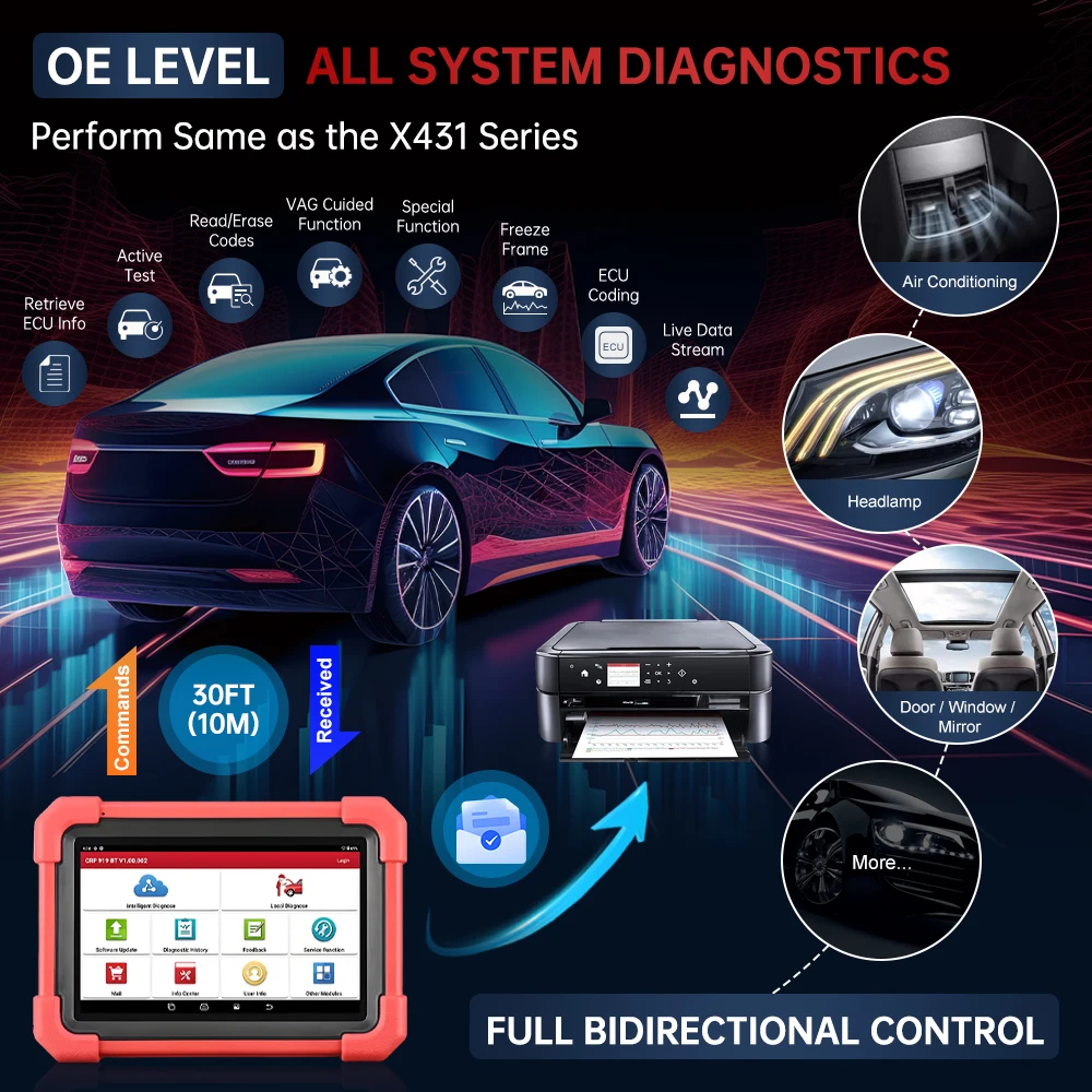 X431 CRP919X LAUNCH BT Car Diagnostic Tool DBScar VII VCI Auto OBD OBD2 Scanner Active Test ECU Coding CANFD DOIP 31+ Reset view 5