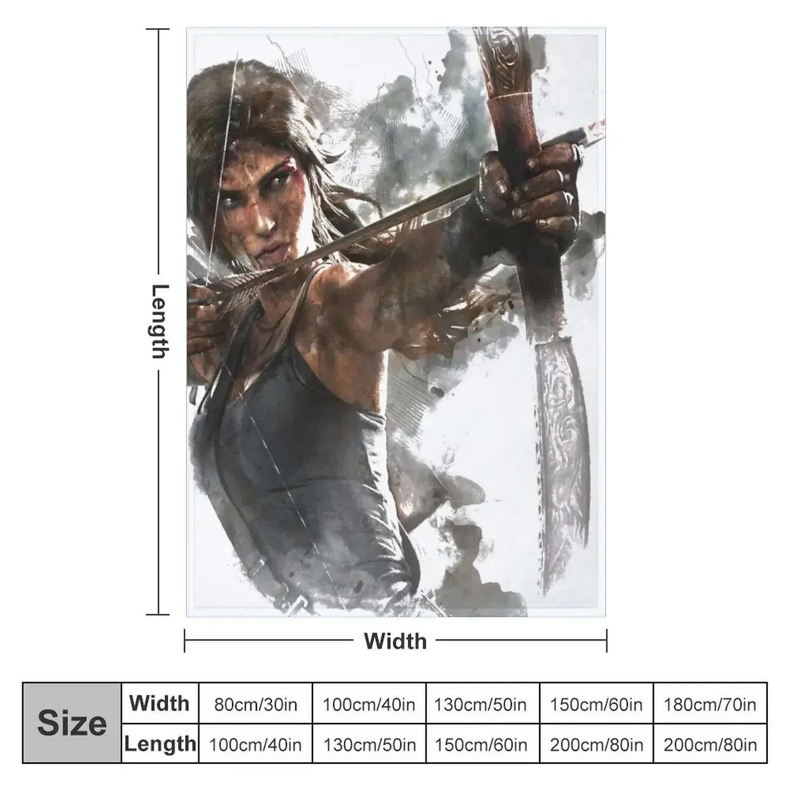 Tomb Raider Painting Throw Blanket Luxury Brand christmas decoration Hairy Luxury Thicken Blankets