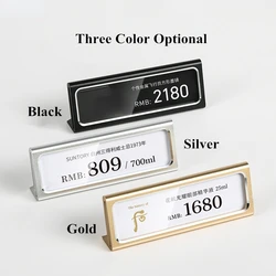 59x17mm Metal Sign Holder Stand Bread Store Price Label Tag Card Holder Advertising Display Stand Mini Price Paper Card Holder