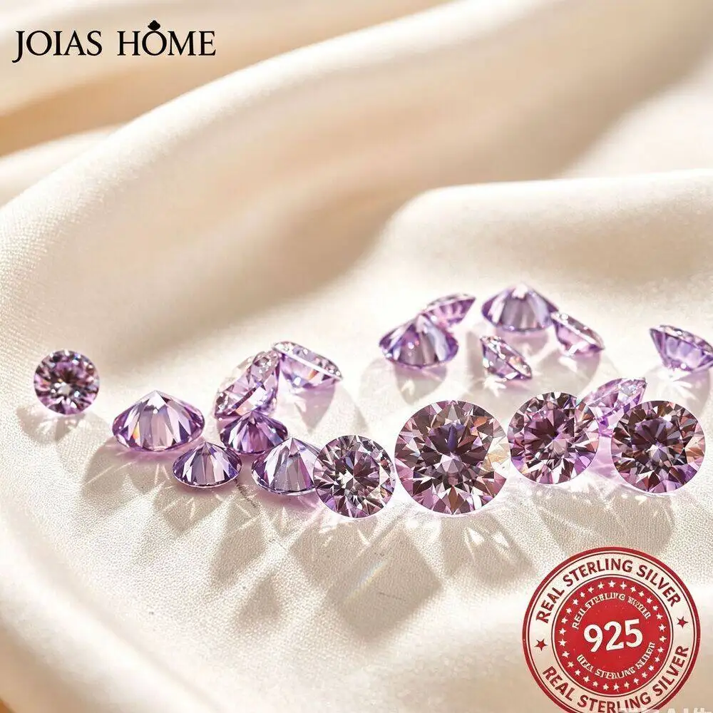JH Light Purple Moissanite Diamond Moissanita Loose Gemstone Passed Diamond Tester VVS1 with GRA Report