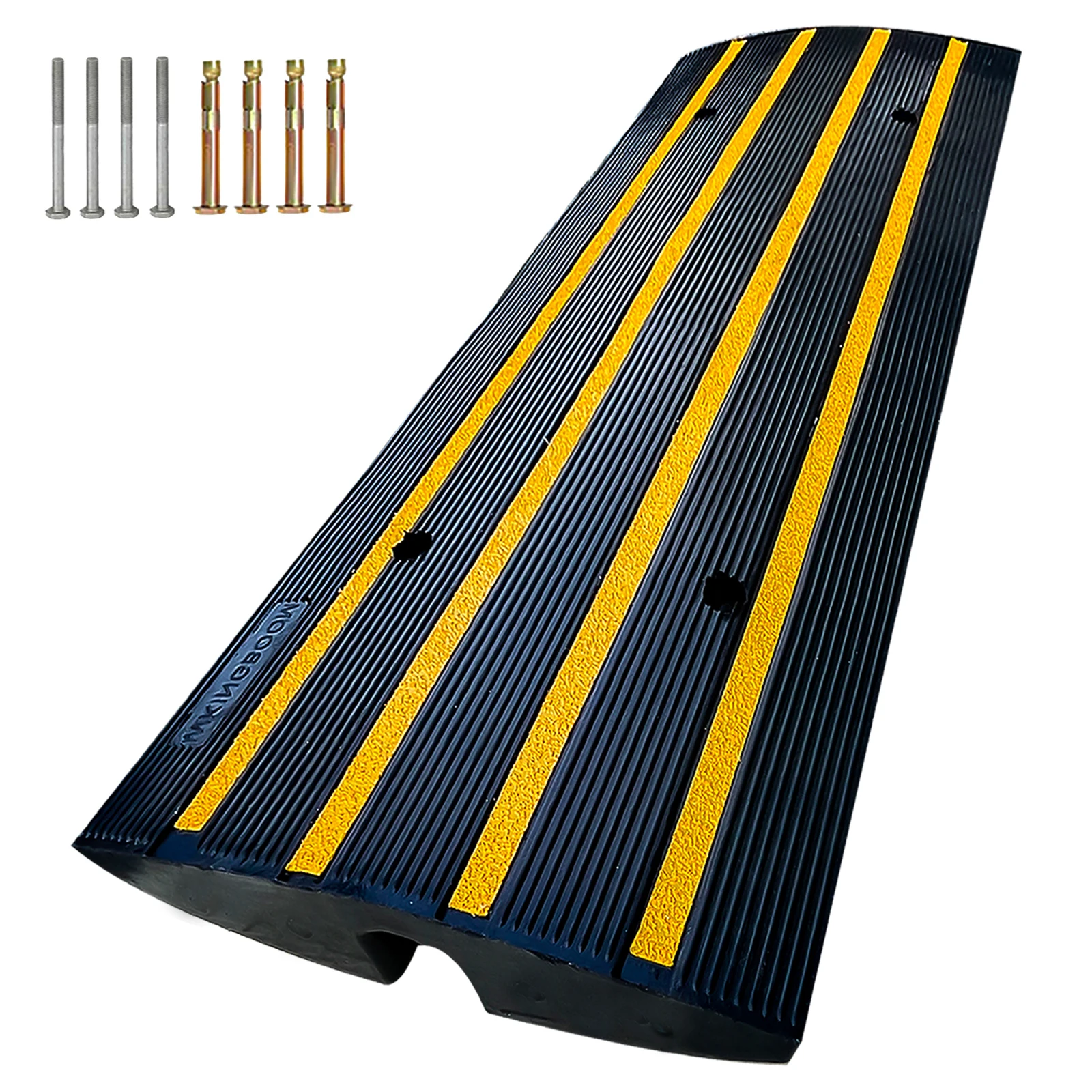 6ft Heavy-Duty Rubber Driveway Curb Ramp 48.1×16.1×2.6 in – Non-Slip Surface, Weather-Resistant, 20 Ton Load, Easy-Install Garag