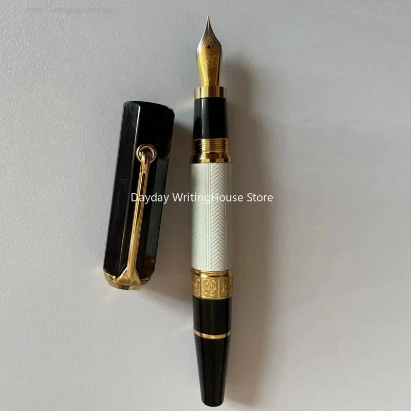 Lemon M5 Panda Pattern Resin Piston Fountain Pen Blade Long Knife Nib Hand-Polished 14K/18K Nib Writing Luxury Stationery Gift