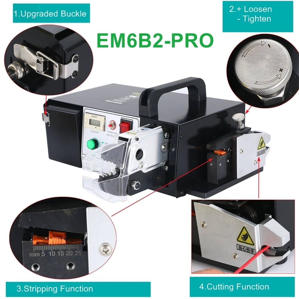 

EM6B2-PRO Электрический тип Обжимные станки Обжимные различные клеммы, оснащенные 7 обжимными штампами 220 В 110 В