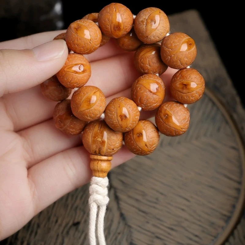 Traditional Chinese Style Lucky Nepalese Phoenix Eye Bodhi Seed Bracelet Unisex Spiritual Prayer Beads Wristband 13mm 14mm 15mm