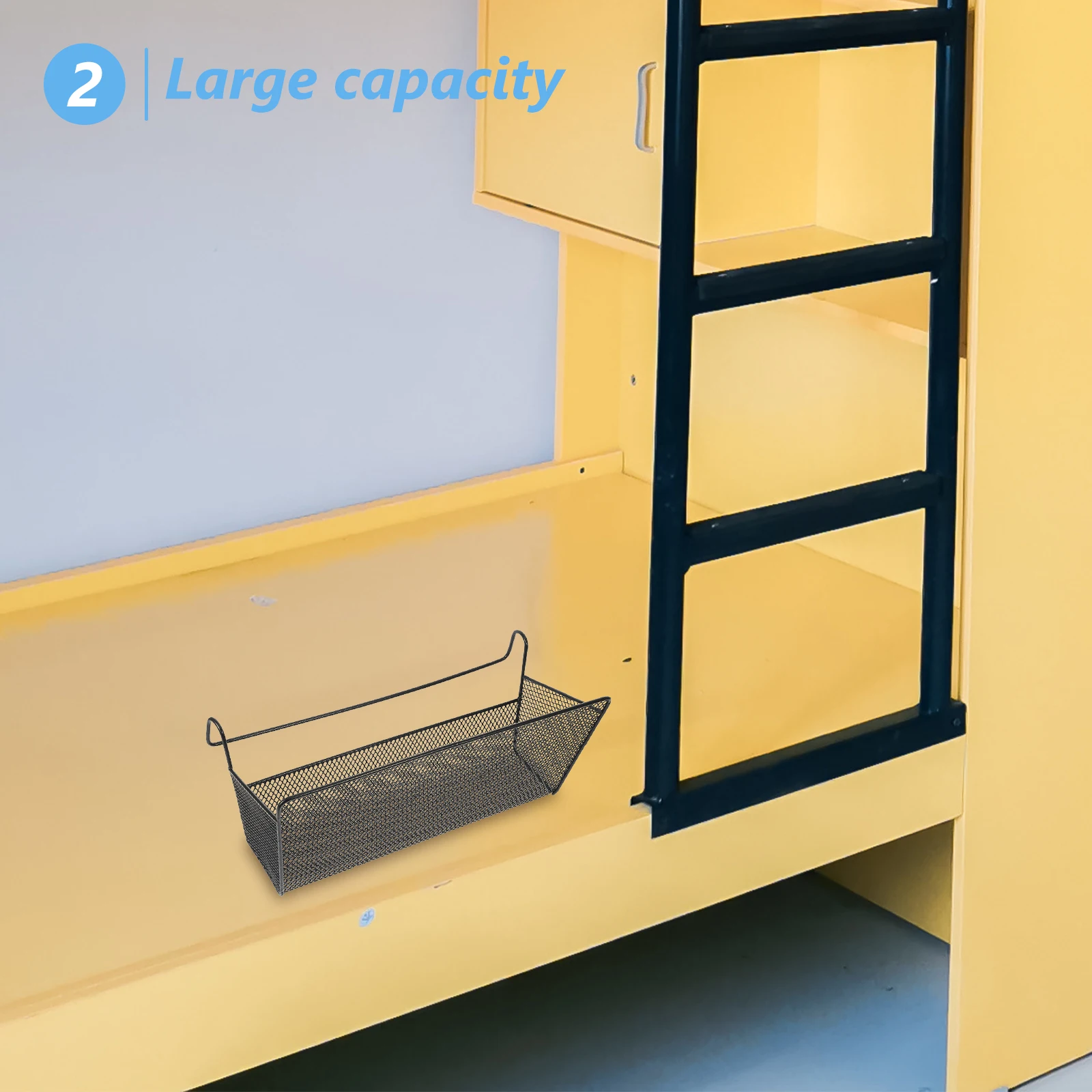 

Bedside Basket Hanging Storage Baskets Bunk Shelf Organizer Double Layer Organizers Iron Dorm Student