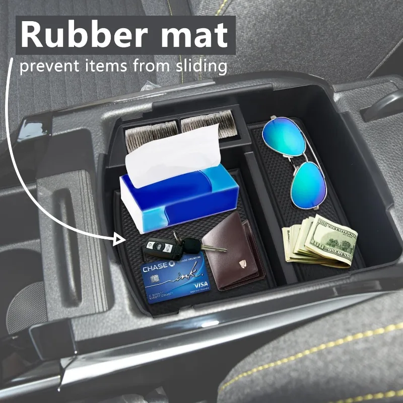 Center Console Organizer Tray Compatible with Kia Seltos 2020 2021 2022 2023 2024 2025, Insert Storage Box Coin and Sunglasses H