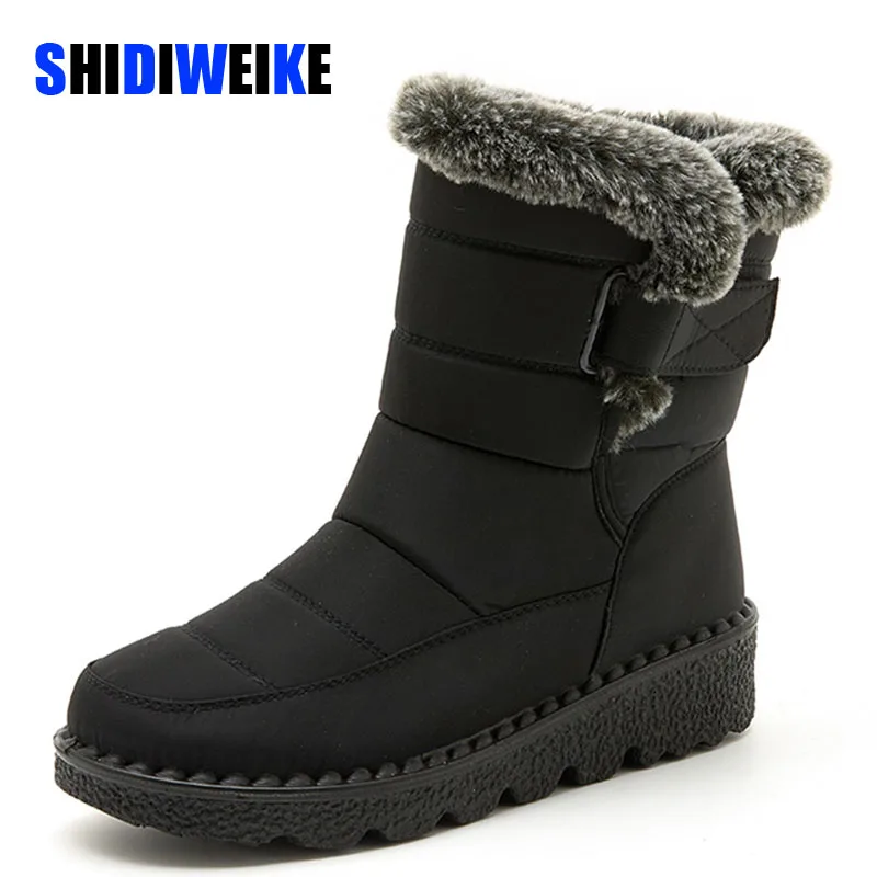 

SDWK Winter Waterproof women's Boots Fashion Outdoor Anti-slip Women High Snow Boots women Winter Warm Plush Shoes Lightweight