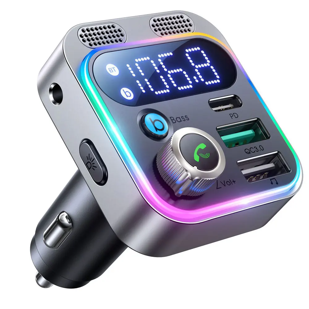 

Dual Usb Mp3 Music Player Hands-free Pd 48w Cigarette Transmitter Car Car 5.3 Fast Fm Bluetooth Charging Lighter Charger