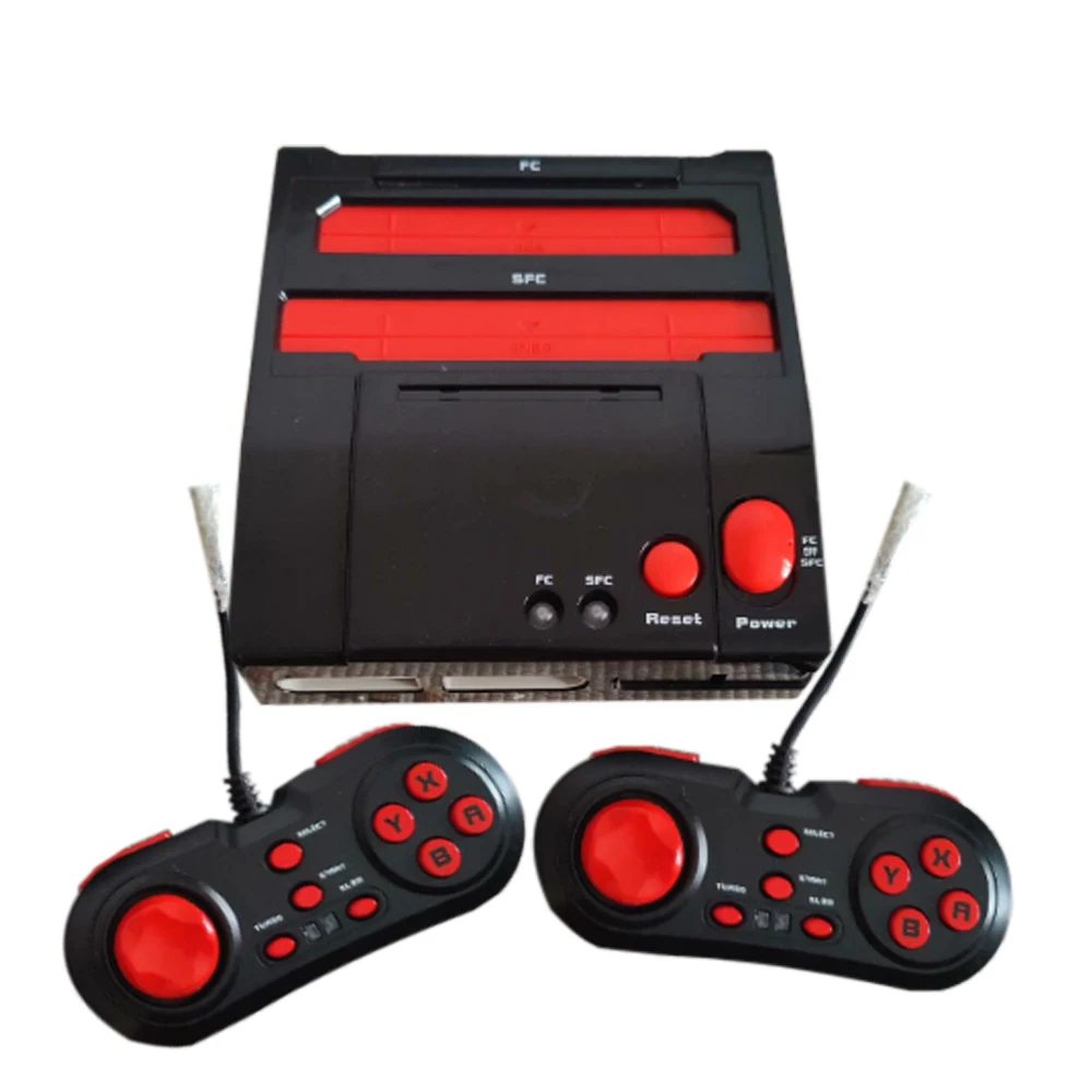 Retro Duo Console SFS & FC Dual 2in1 System -RedBlack -2 Controllers Game Console