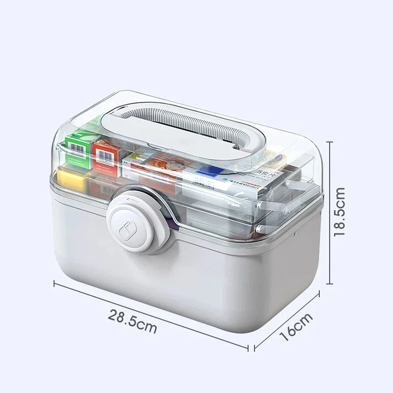 Large-capacity home medicine storage box portable first aid box storage plastic cosmetics organization home