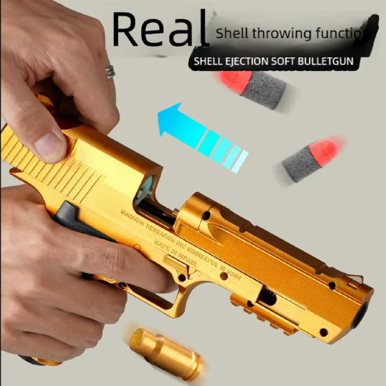 مسدس لعبة خارجي؛ نسر صحراوي ذهبي؛ مسدس تحميل زنبركي؛ مسدس تقليد لعبة الأطفال.