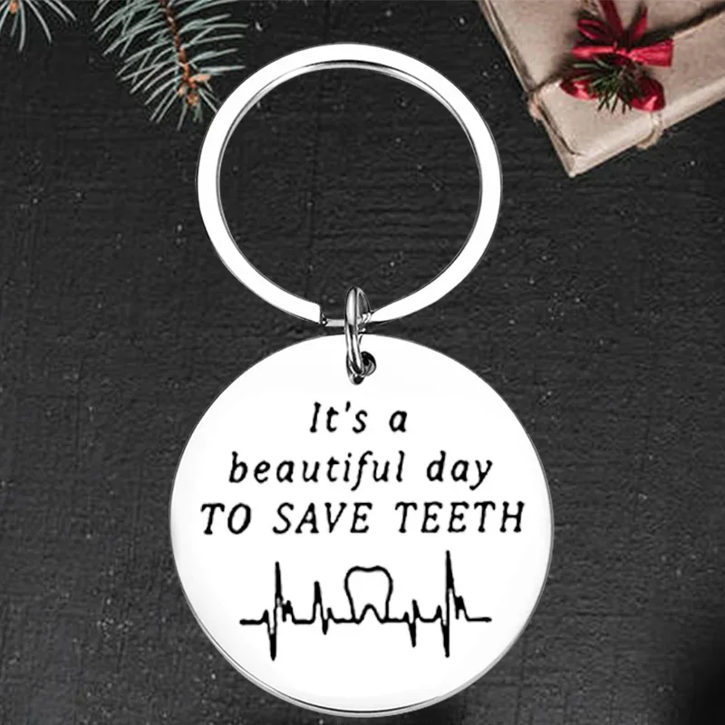 

Cute Heartbeat Keychain Pendant Dentist Nurse Doctor Gifts Key Chains It’s a beautiful day to save teeth