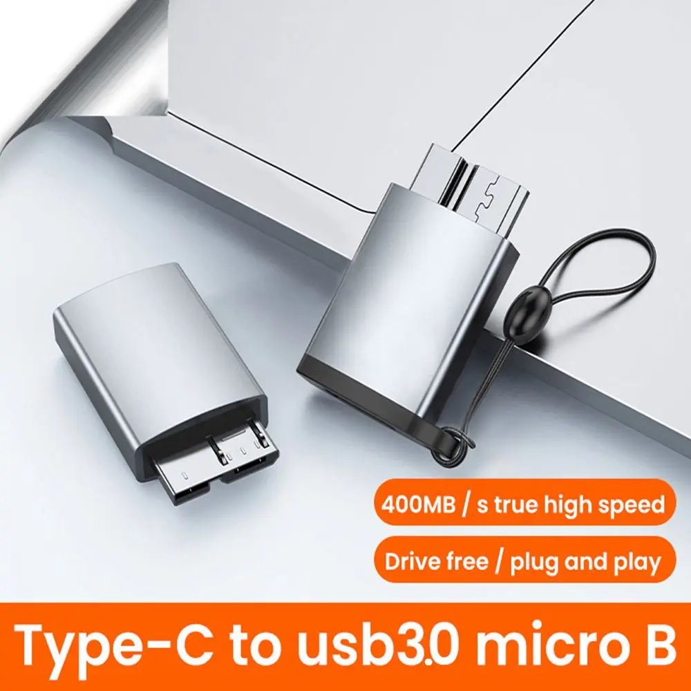 Adaptor USB C ke mikro B USB 3.0, USB C ke mikro B USB 3.0, pengisian daya cepat, USB mikro ke Tipe C Super kecepatan untuk Laptop HDD