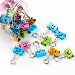 20/40PCS 19mm Smile Metal Clip Cute Binder Clips Home Office Storage Organization for Album Foto Paper Clips Office Accessories