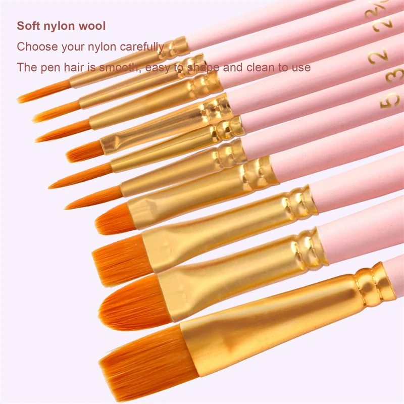 20 Pcs Pinsel Künstler Pinsel Runde Spitz Tipp Nylon Haar Acryl Pinsel Acryl Öl Aquarell Gesicht Nagel Kunst