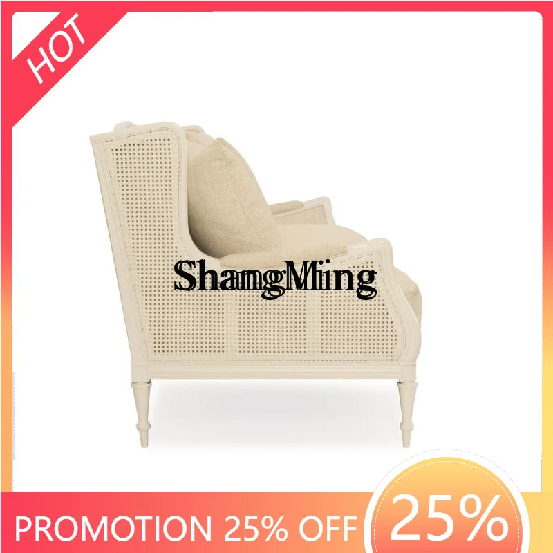 

FG good-looking premium solid wood carving flower living room bedroom multi-purpose leisure three-person sofa