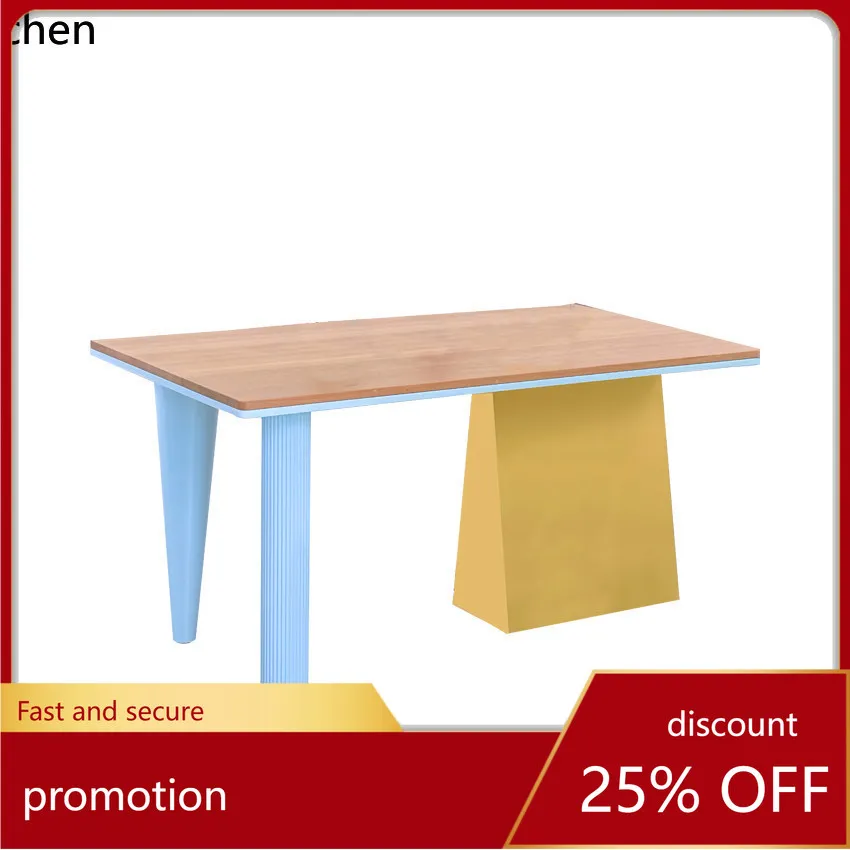 

CZ All Solid Wood Dining Table Dopamine Rectangular Table Meeting Table Workbench